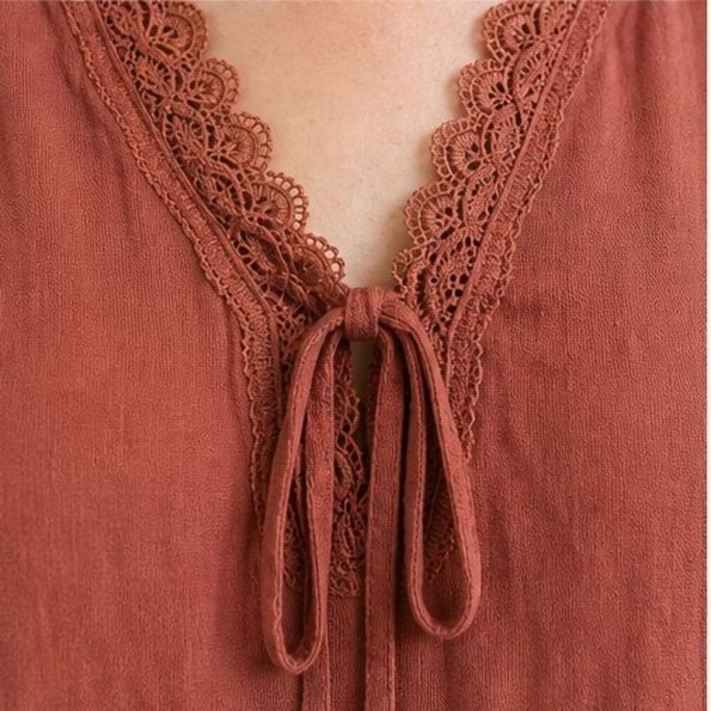 Rust Tunic Blouse - Picture 4 of 6
